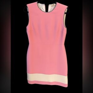 FENDI BLUSH PINK COLORBLOCK SLEEVELESS MIDI DRESS